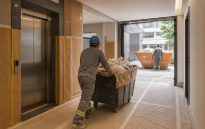Retirada organizada de entulho em reforma de apartamento e condomínio